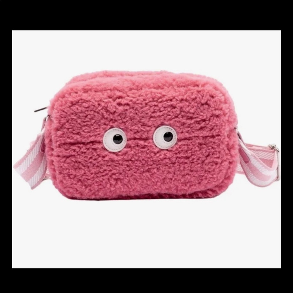 SK•NNY DIP London Pink Faux Fur Millie Camera Crossbody Purse